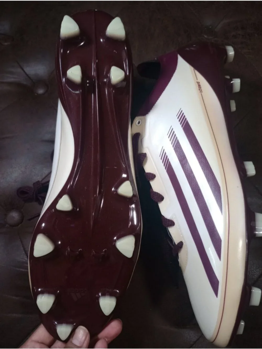 New Marrón/Purple Adidas Adizero 5-Star Soccer/Football Cleats Mens Size 15